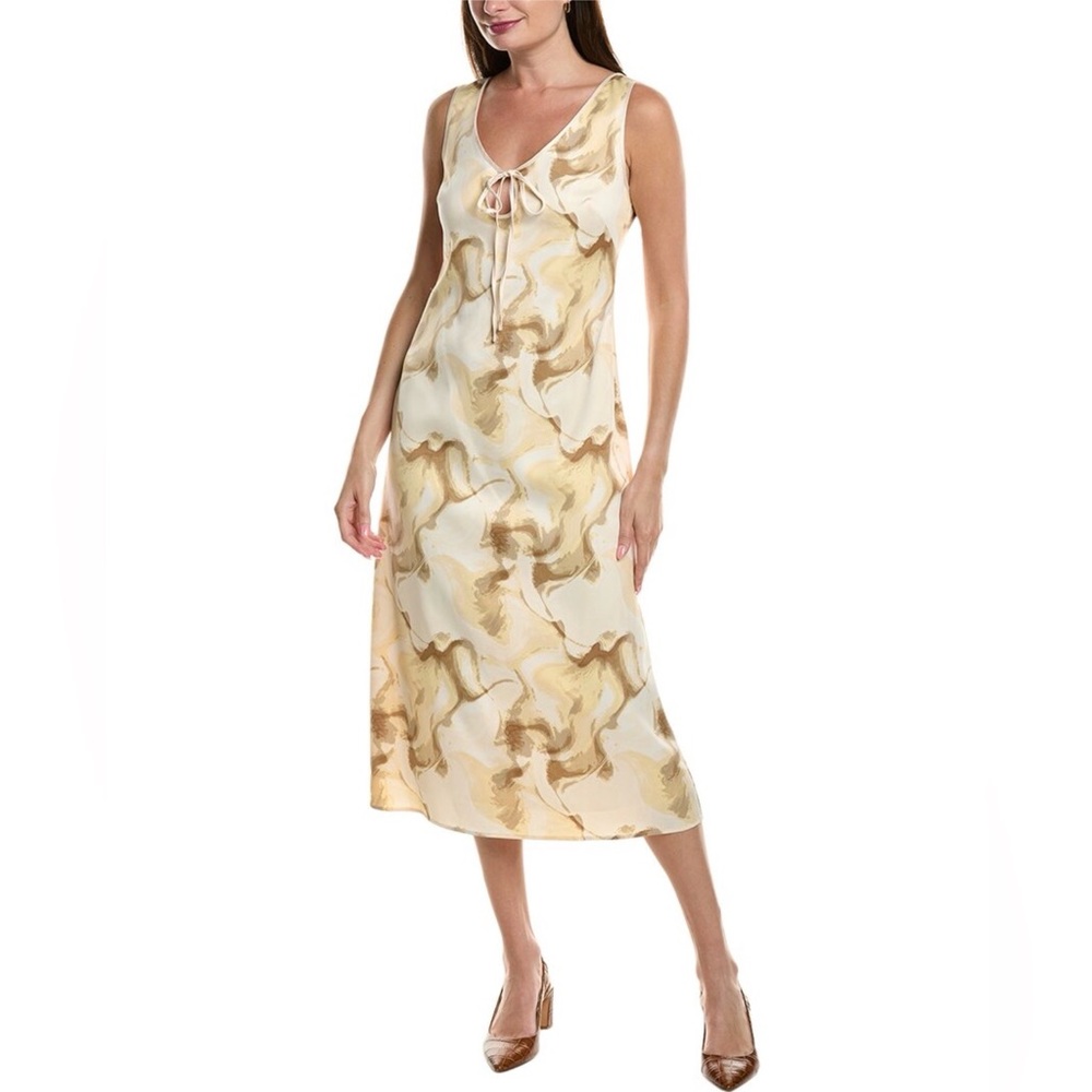 Kenneth Cole Cream and Brown Backless Dress